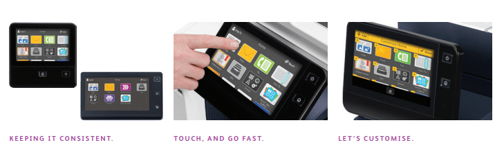 touchscreen printer interface
