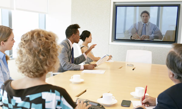 business group on video conference