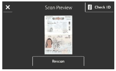 Xerox ID checker scan preview