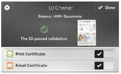 xerox ID checker approval screen