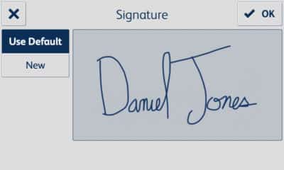 signature screen for the connect sign now app