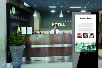 large format displays and eposters for hospitality